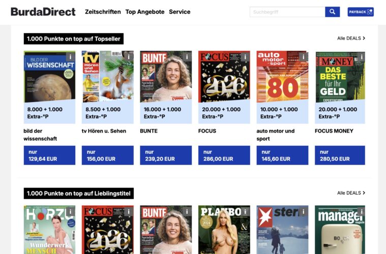 Zeitschriften Abo Payback 2026 Burda