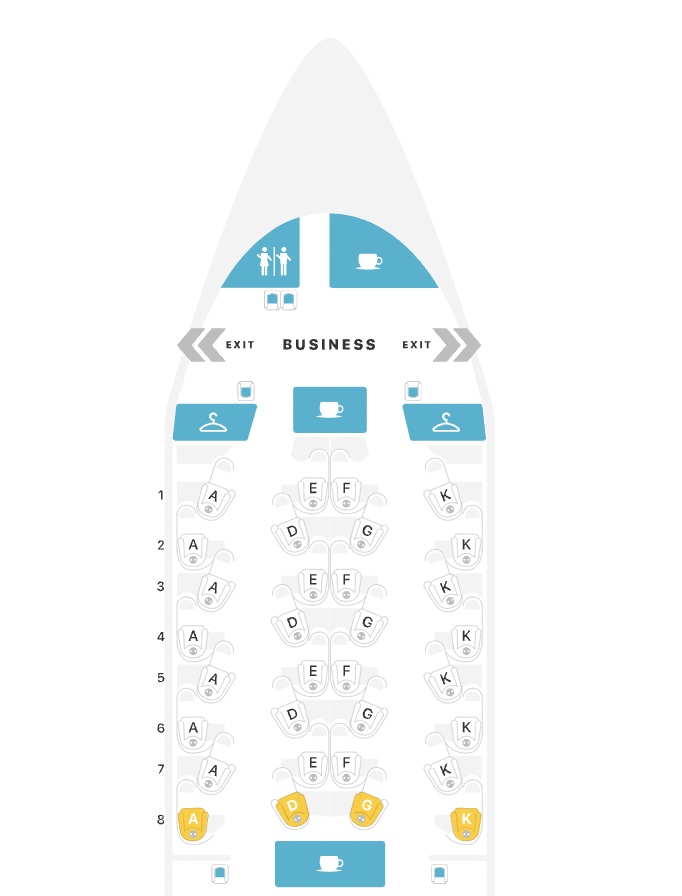 Turkish Airlines Business Class Seatmap A350