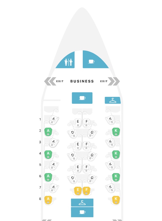 Turkish Airlines Business Class Seatmap Boeing B787
