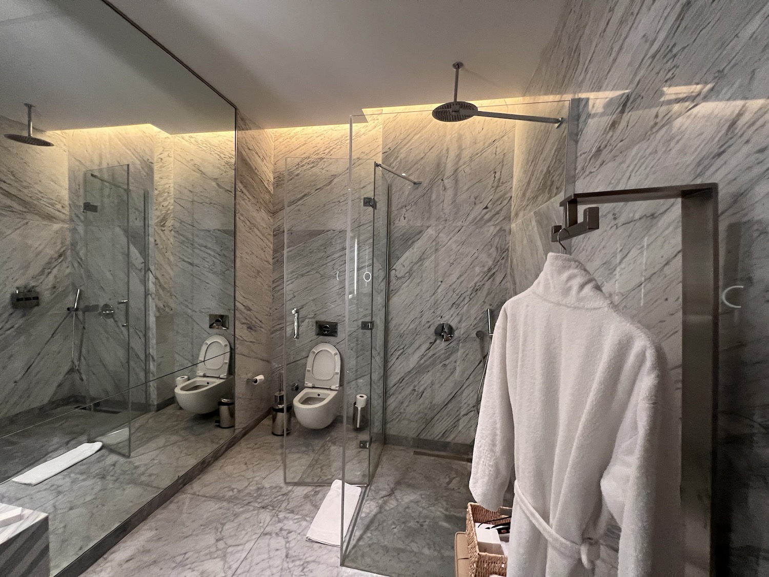 Turkish Airlines Business Class Lounge Bathroom and Shower