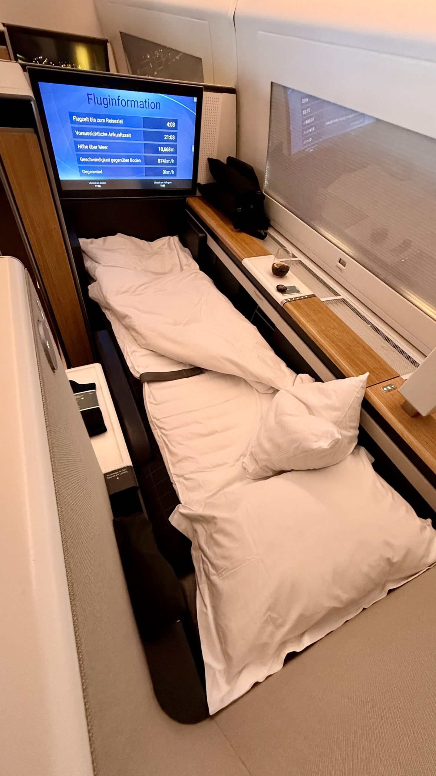 Swiss First Class 777 Sitz 2K als Bett