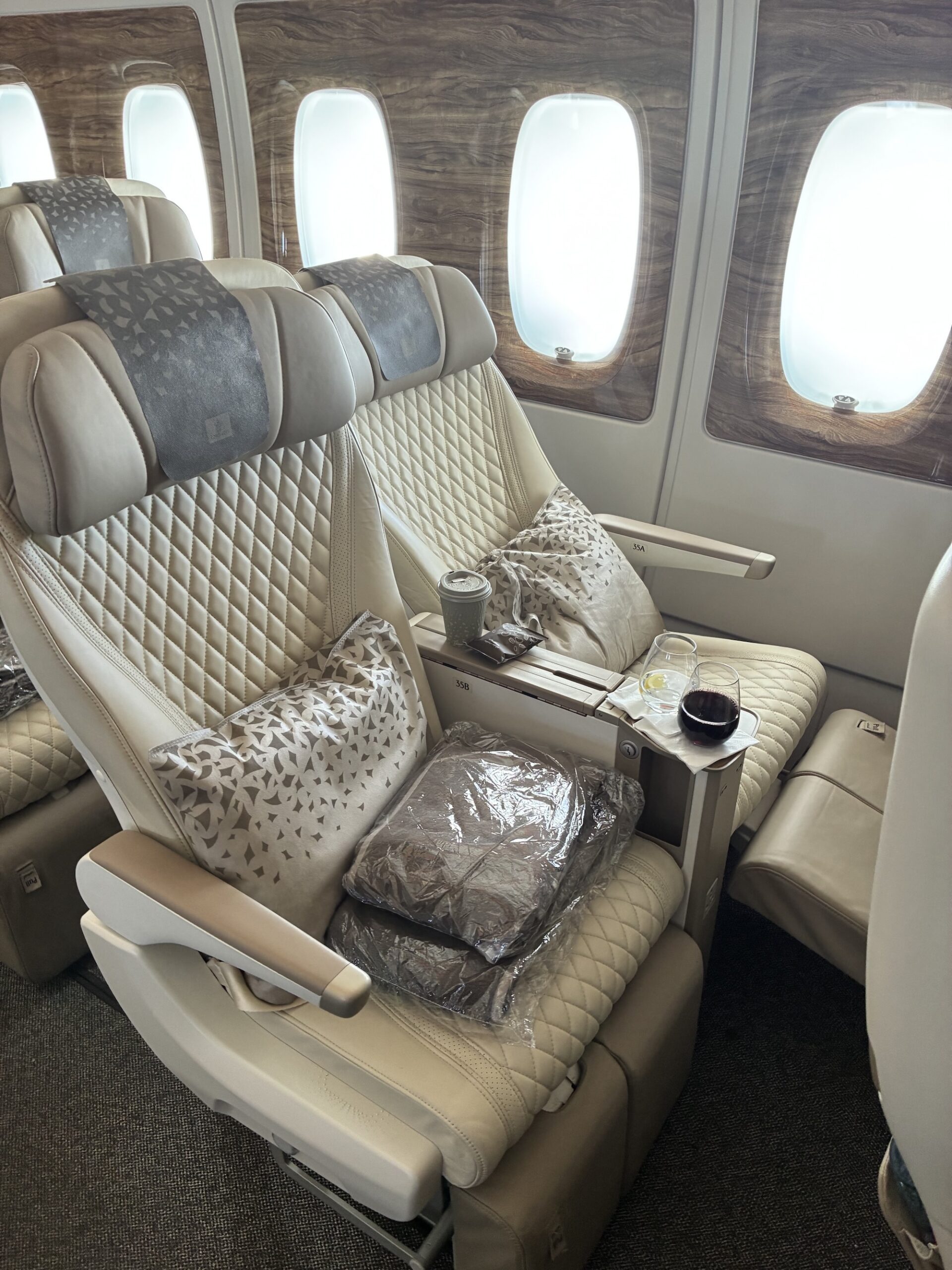 Emirates A380 Premium Economy Sitz